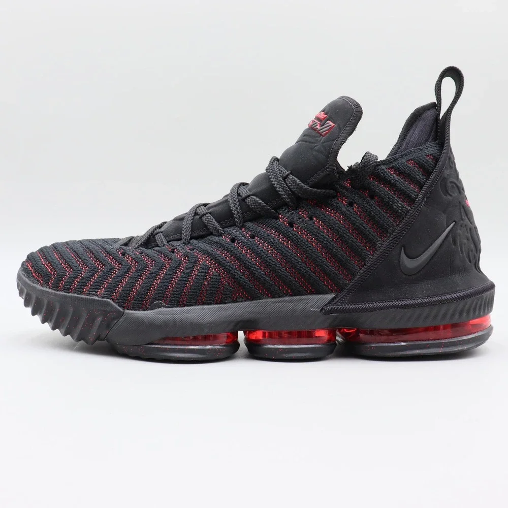 Nike LeBron 16 Fresh Bred Mens Size 12 Black Red Basketball Sneakers AO2588-002
